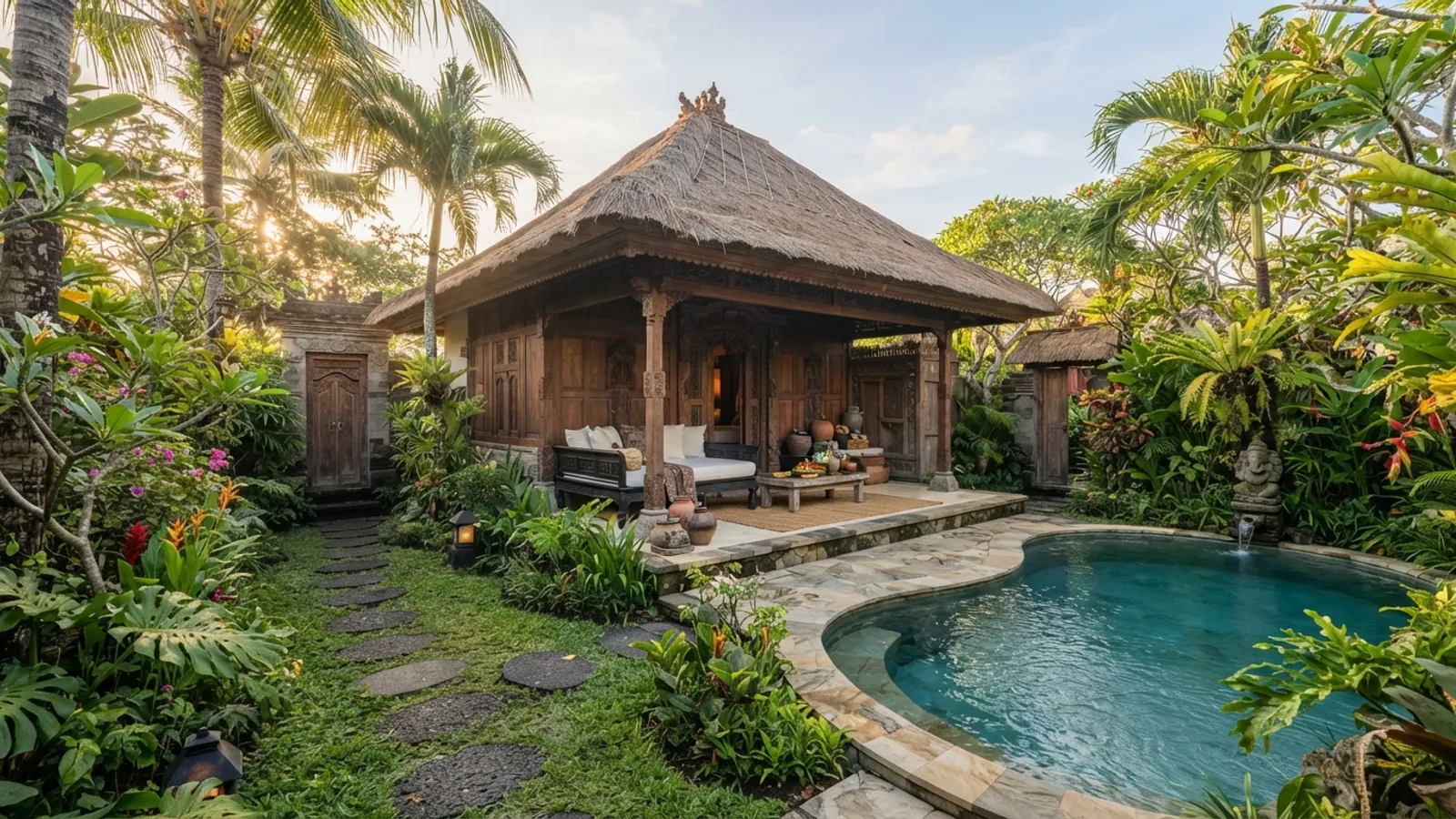 Traditional Balinese garden villa in Sanur, Bali